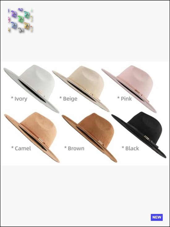 Wide Brim Felt Fedora Hat Adjustable Unisex Classic Big Brim Vintage Style main image 7